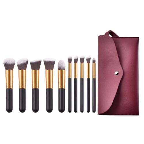 10 pcs makeup brush set Portable fashion high-end beauty tool set (Black Gold) with bag 10 pcs makeup brush set Portable fashion high-end beauty tool set (Black Gold) with bag