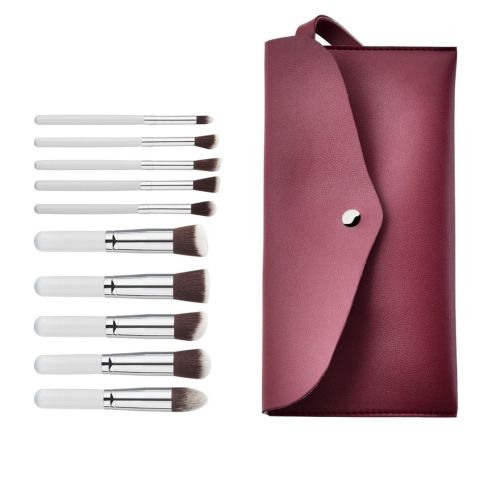 10 pcs makeup brush set Portable fashion high-end beauty tool set (White Silver) with bag 10 pcs makeup brush set Portable fashion high-end beauty tool set (White Silver) with bag